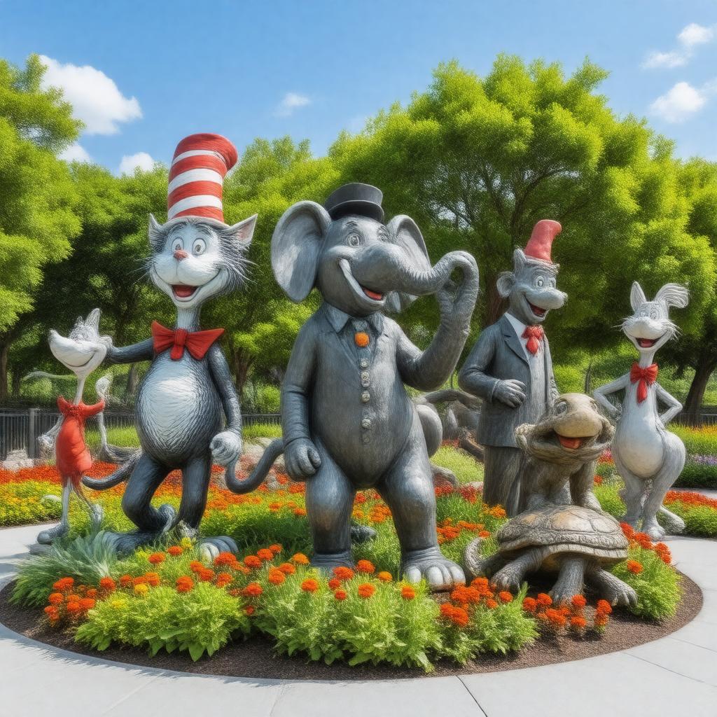 Click to view larger image AI-created image of Dr. Seuss National Memorial Sculpture Garden