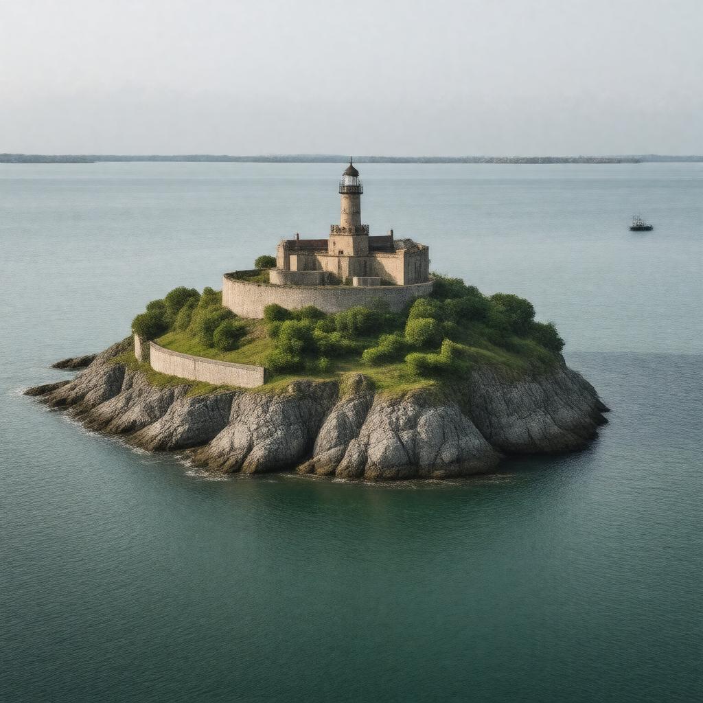 Click to view larger image AI-created image of Drake's Island