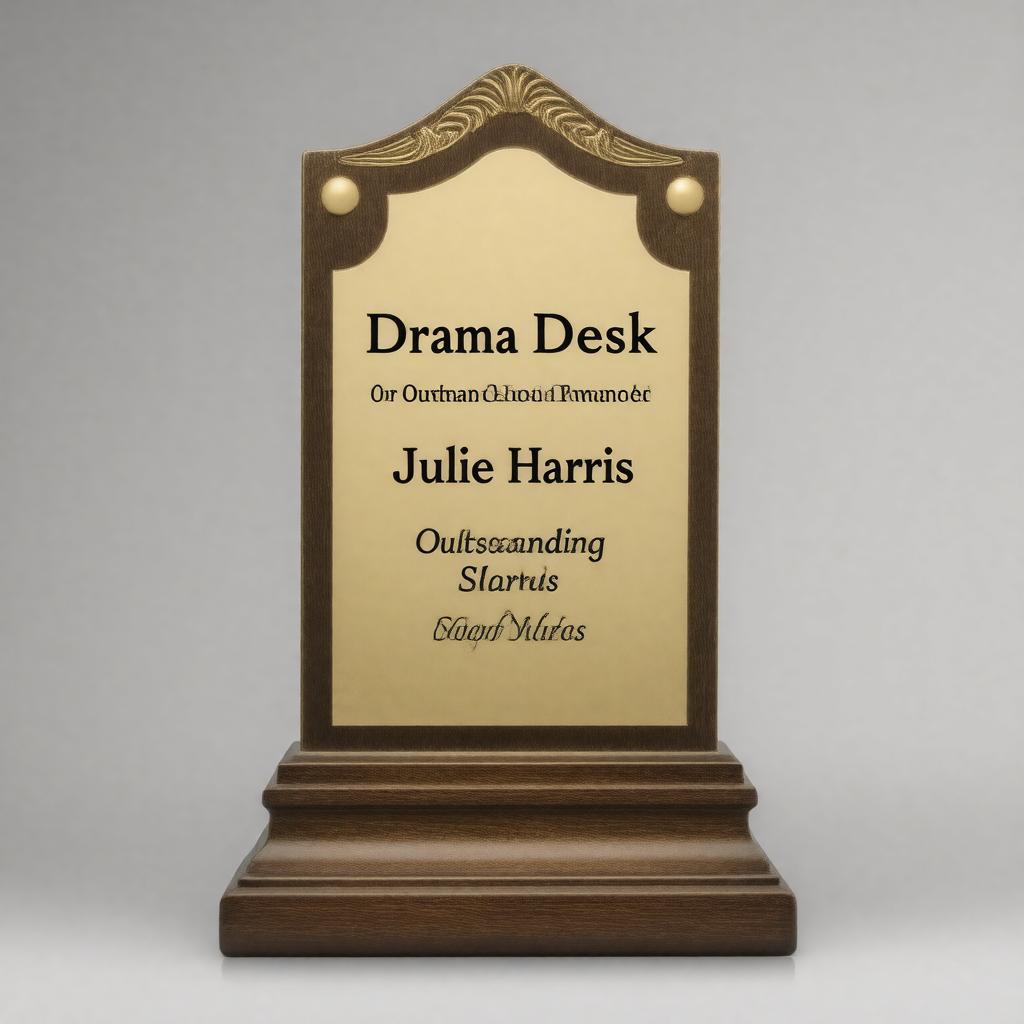 Click to view larger image AI-created image of Drama Desk Award for Outstanding Solo Performance (Julie Harris)