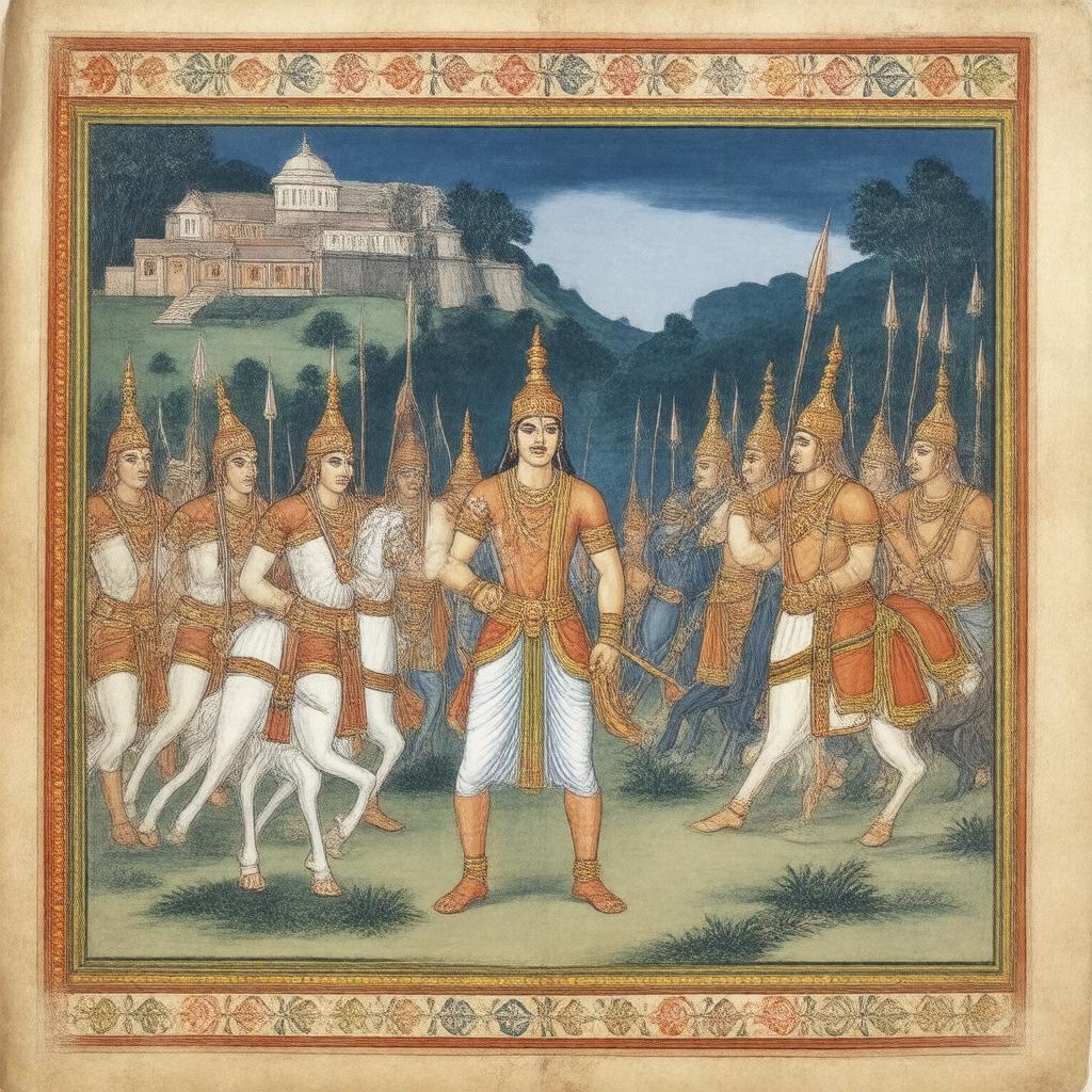 Click to view larger image AI-created image of Drona Parva