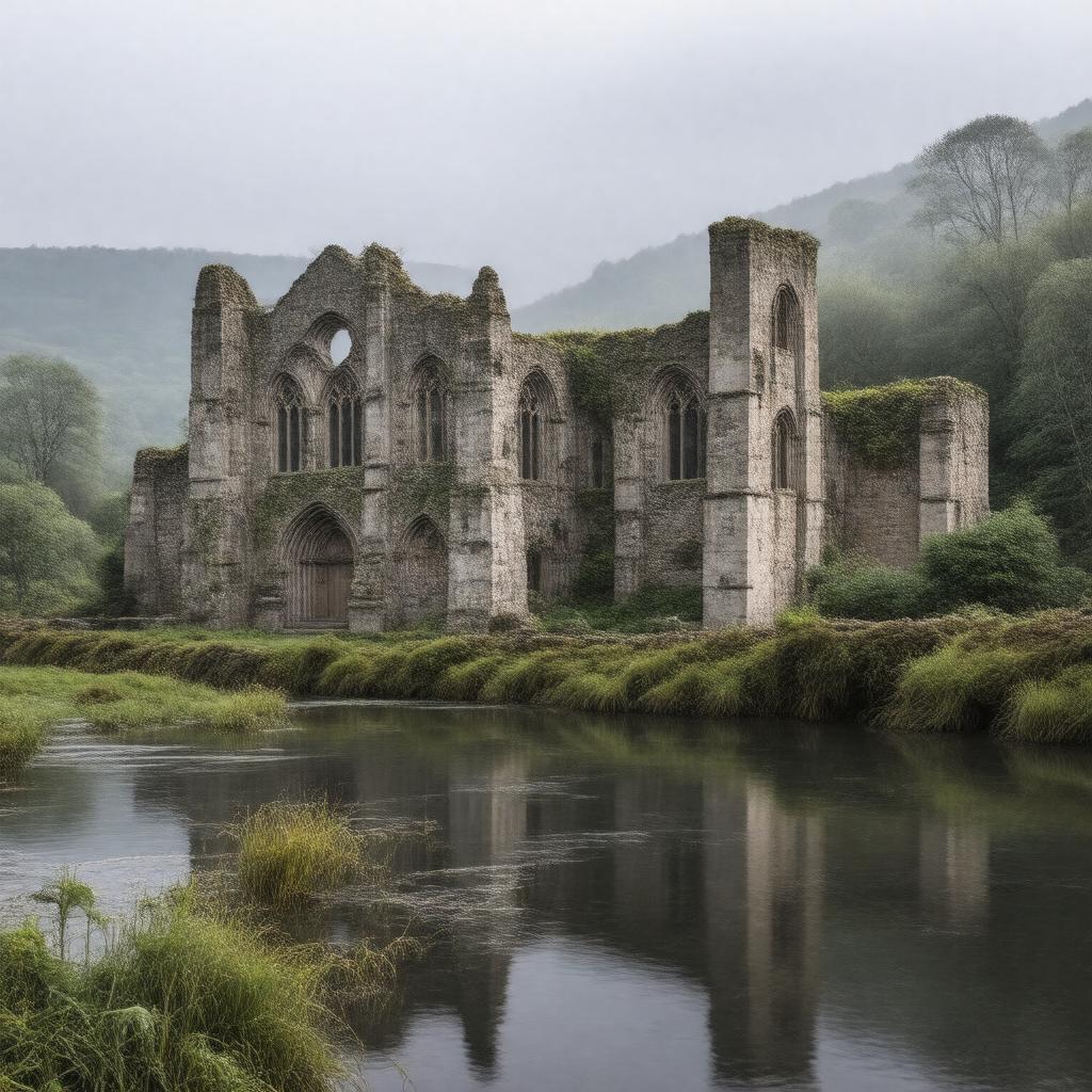 Click to view larger image AI-created image of Dryburgh Abbey