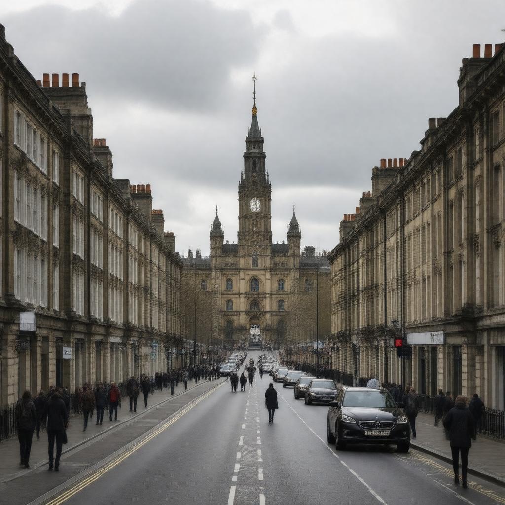 AI-created image of Du Cane Road, Hammersmith, London