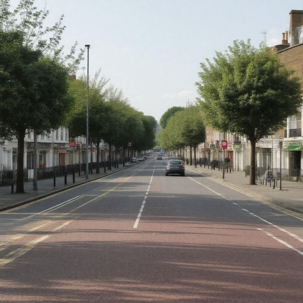AI-created image of Du Cane Road, White City, London W12 0HS