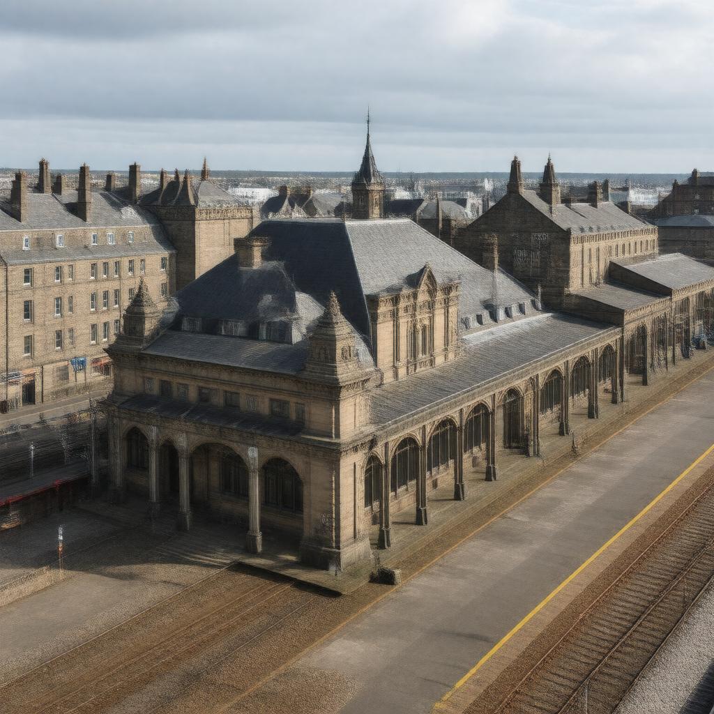 AI-created image of Dundee railway station