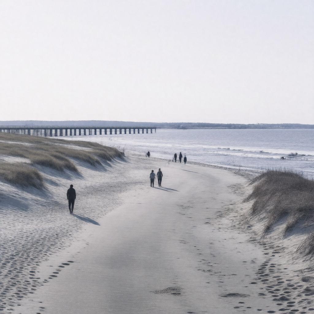 Click to view larger image AI-created image of Duxbury Beach