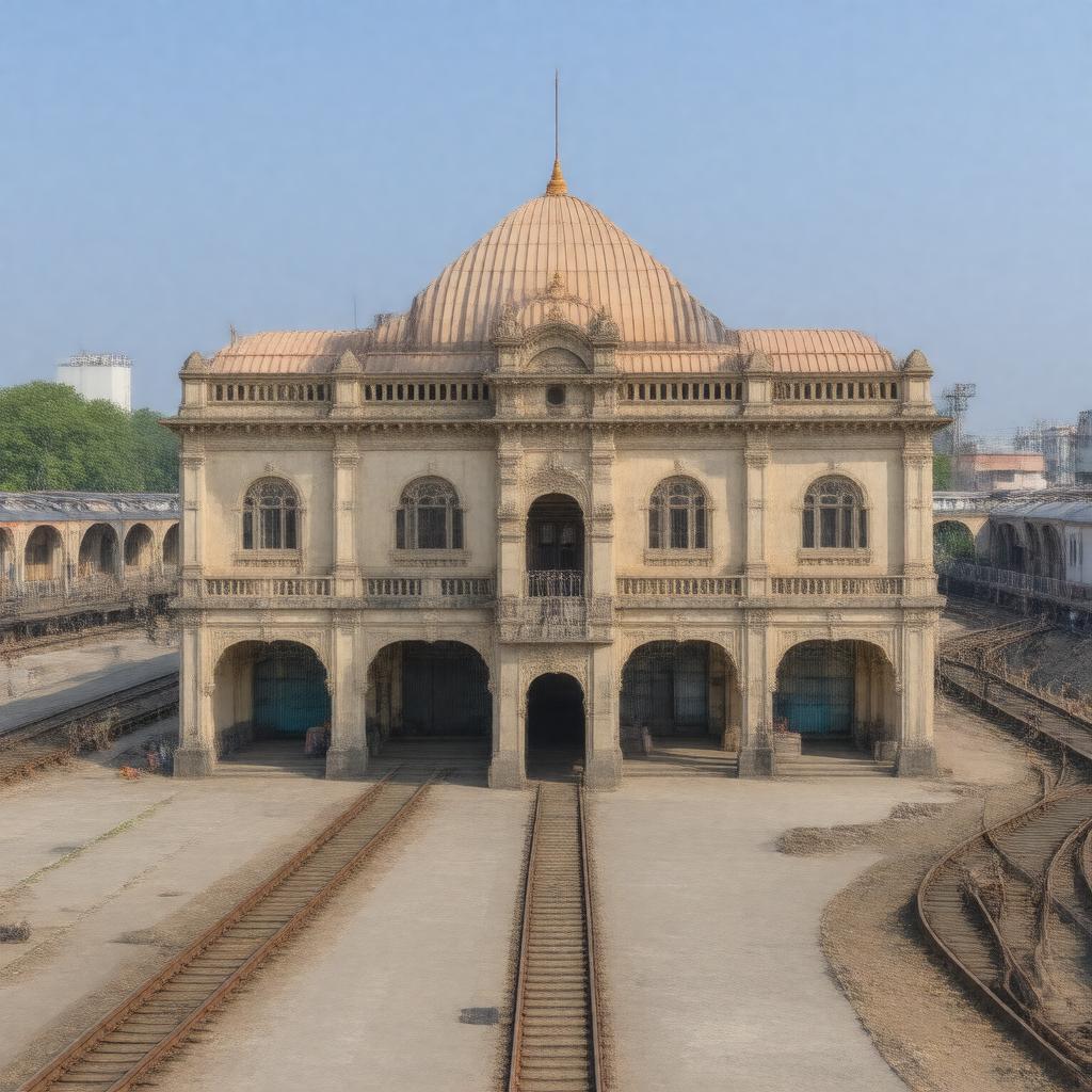 AI-created image of Dwarka railway station