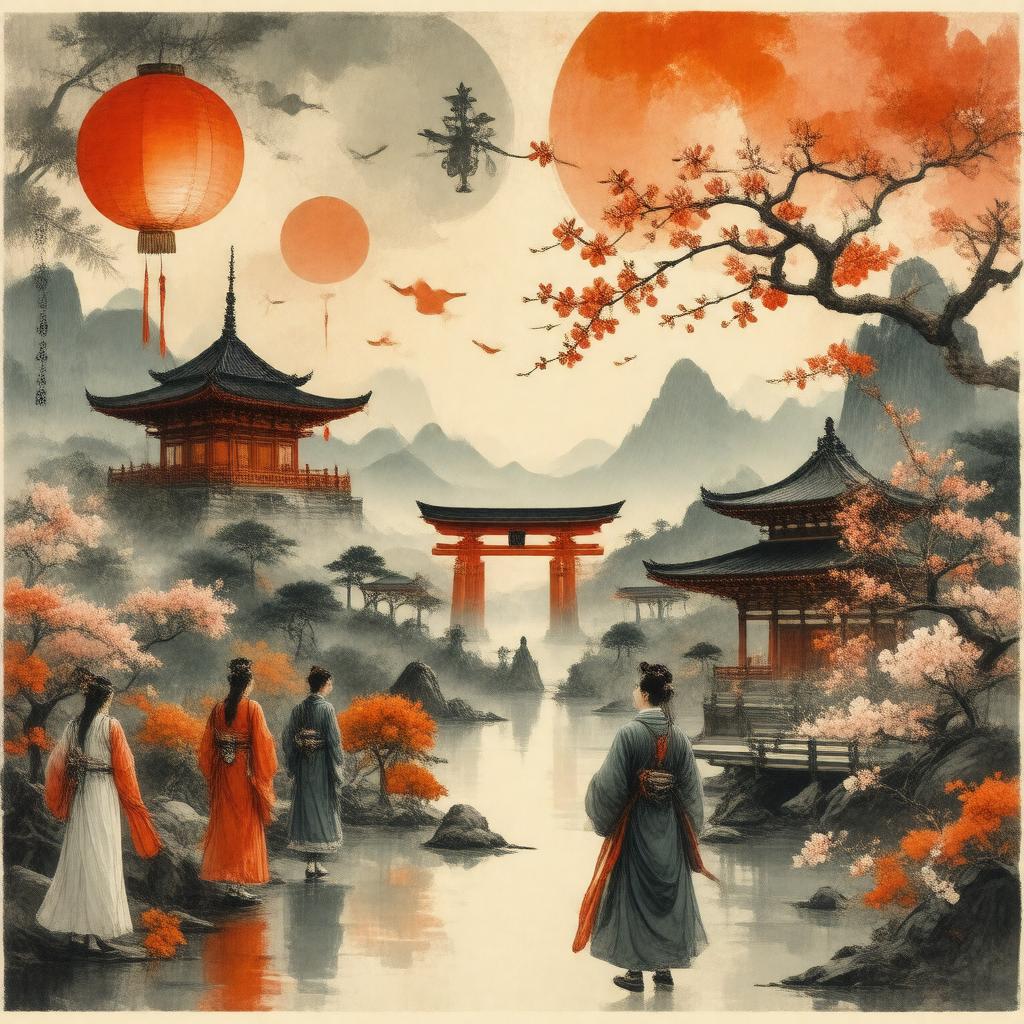 AI-created image of East Asian cultures