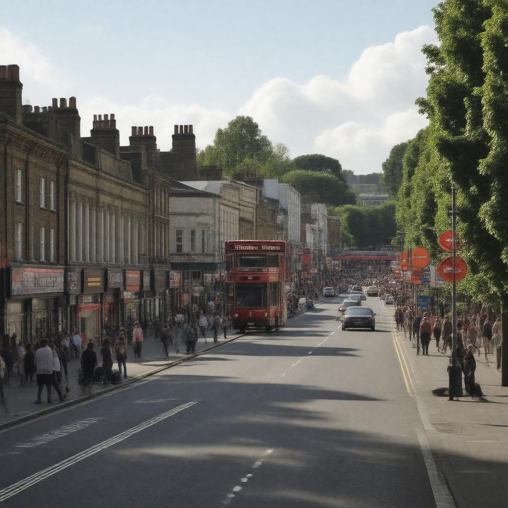 AI-created image of East Finchley, London, England