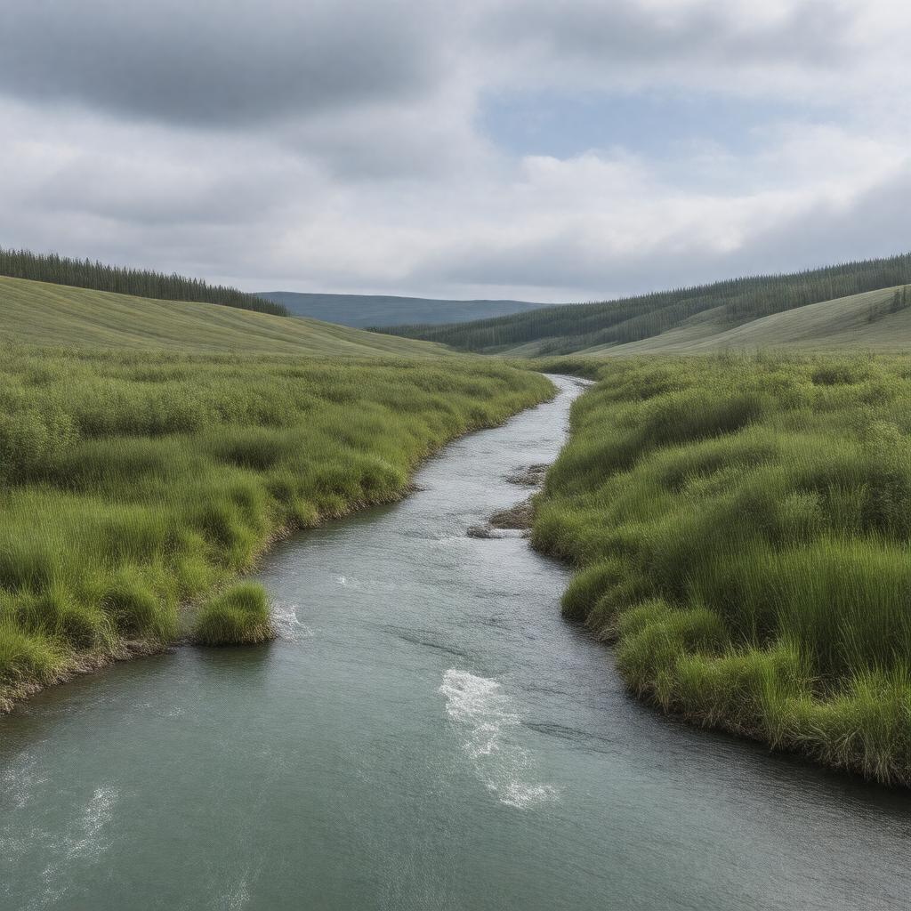 AI-created image of East Fork Kuskokwim River