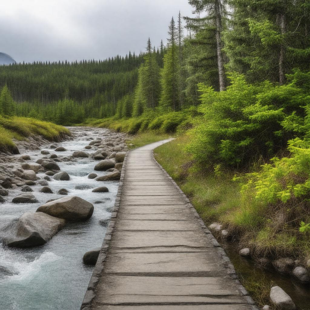 AI-created image of East Glacier Trail
