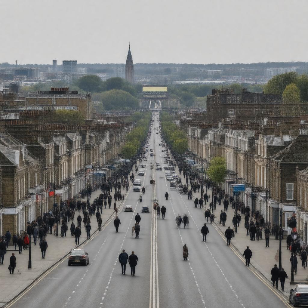 AI-created image of East Ham, London, England