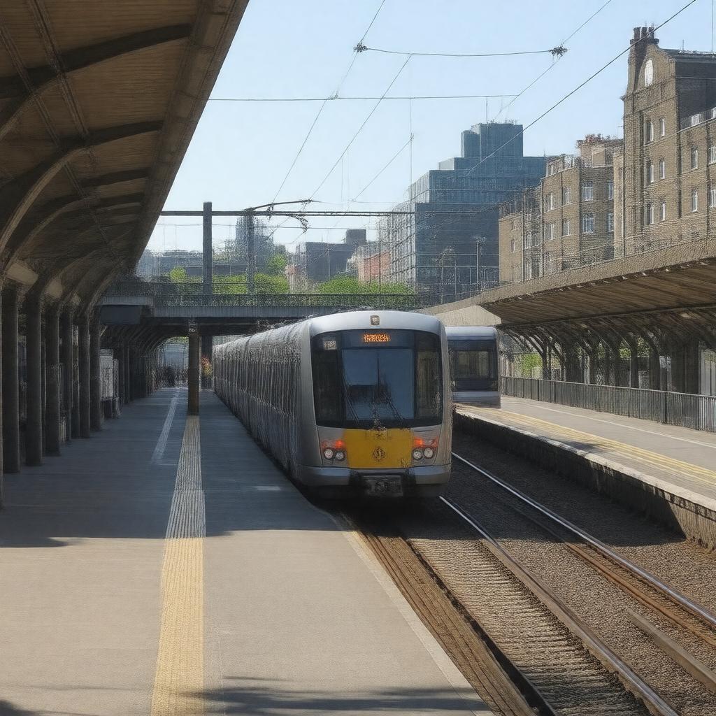 AI-created image of East India DLR station