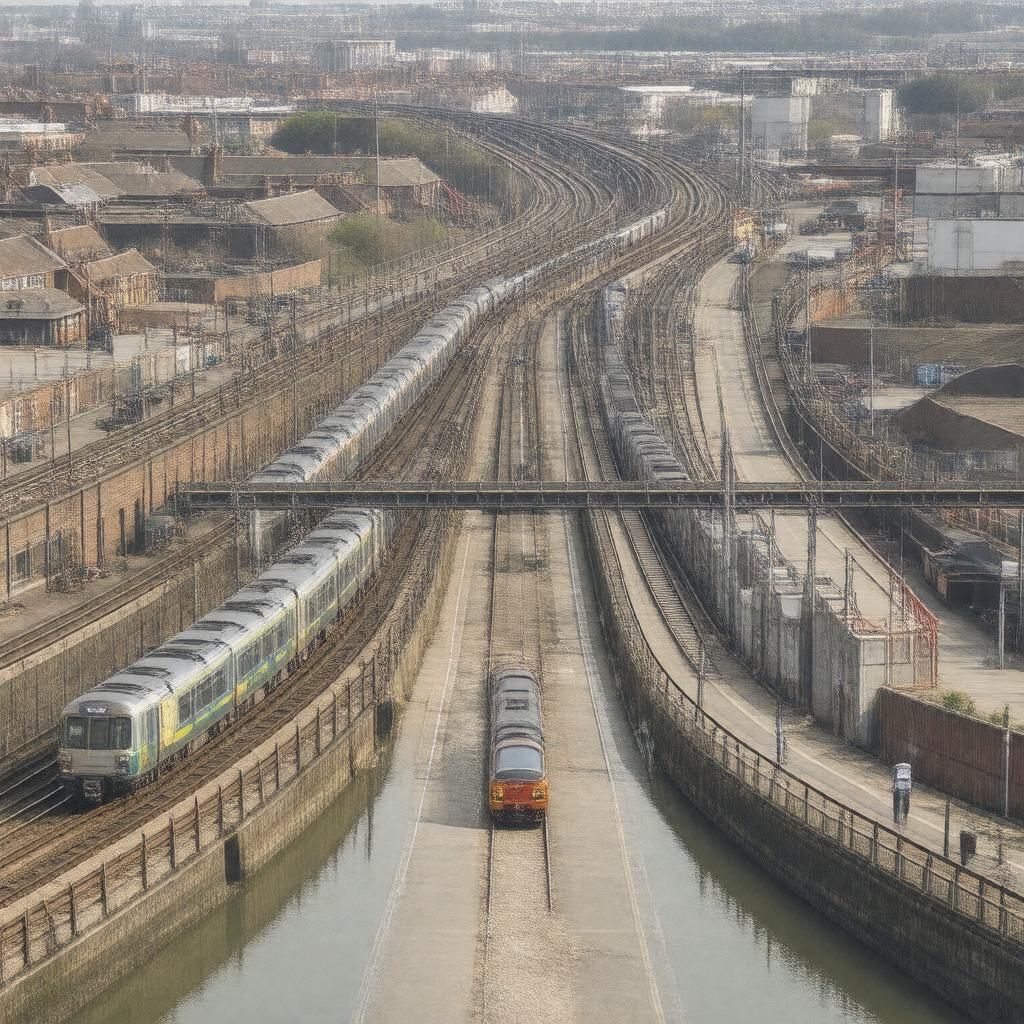 AI-created image of East London Line infrastructure