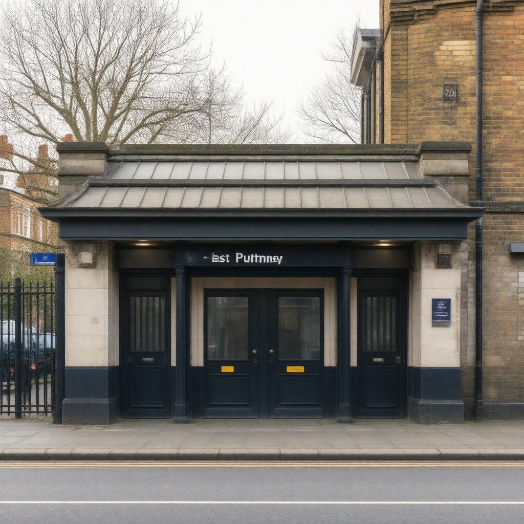 AI-created image of East Putney tube station