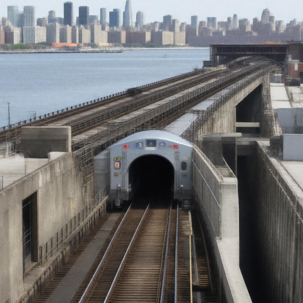 Click to view larger image AI-created image of East River Tunnels