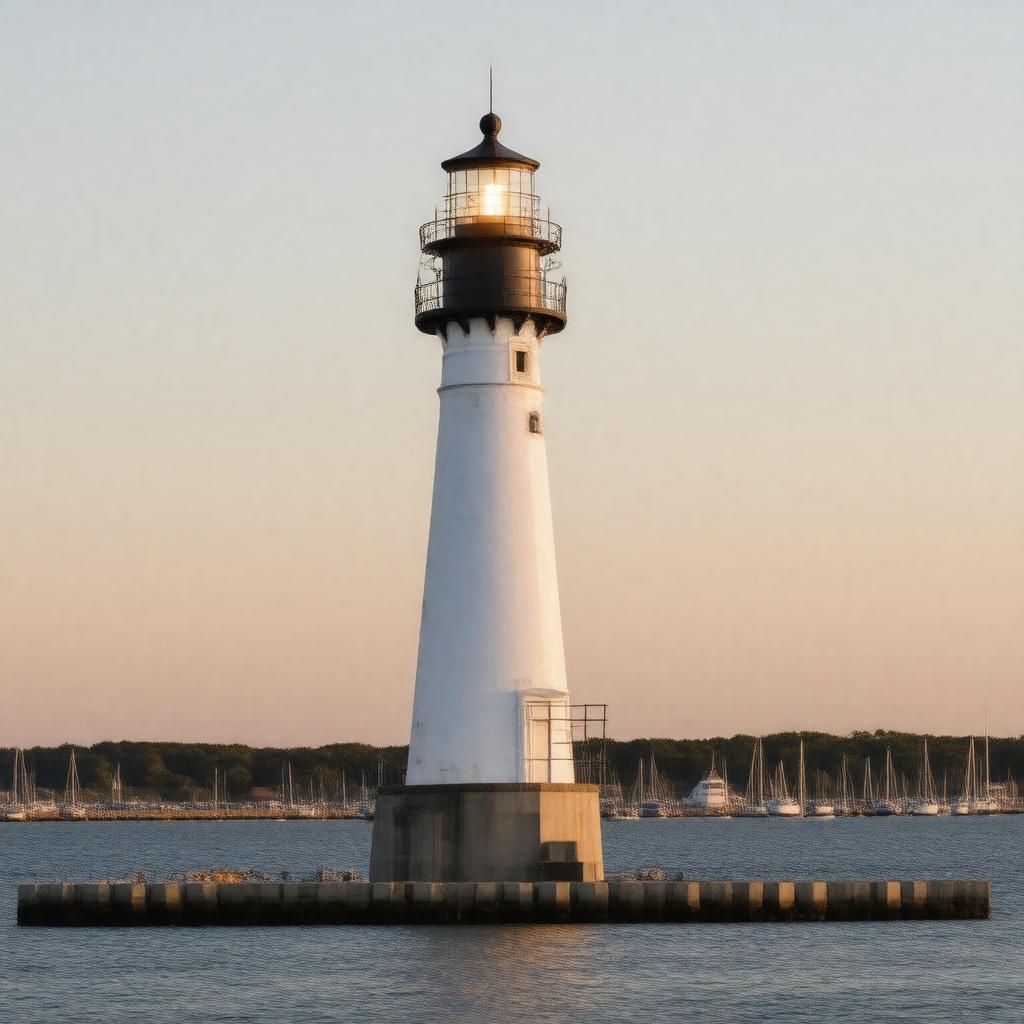 Click to view larger image AI-created image of Edgartown Harbor Light