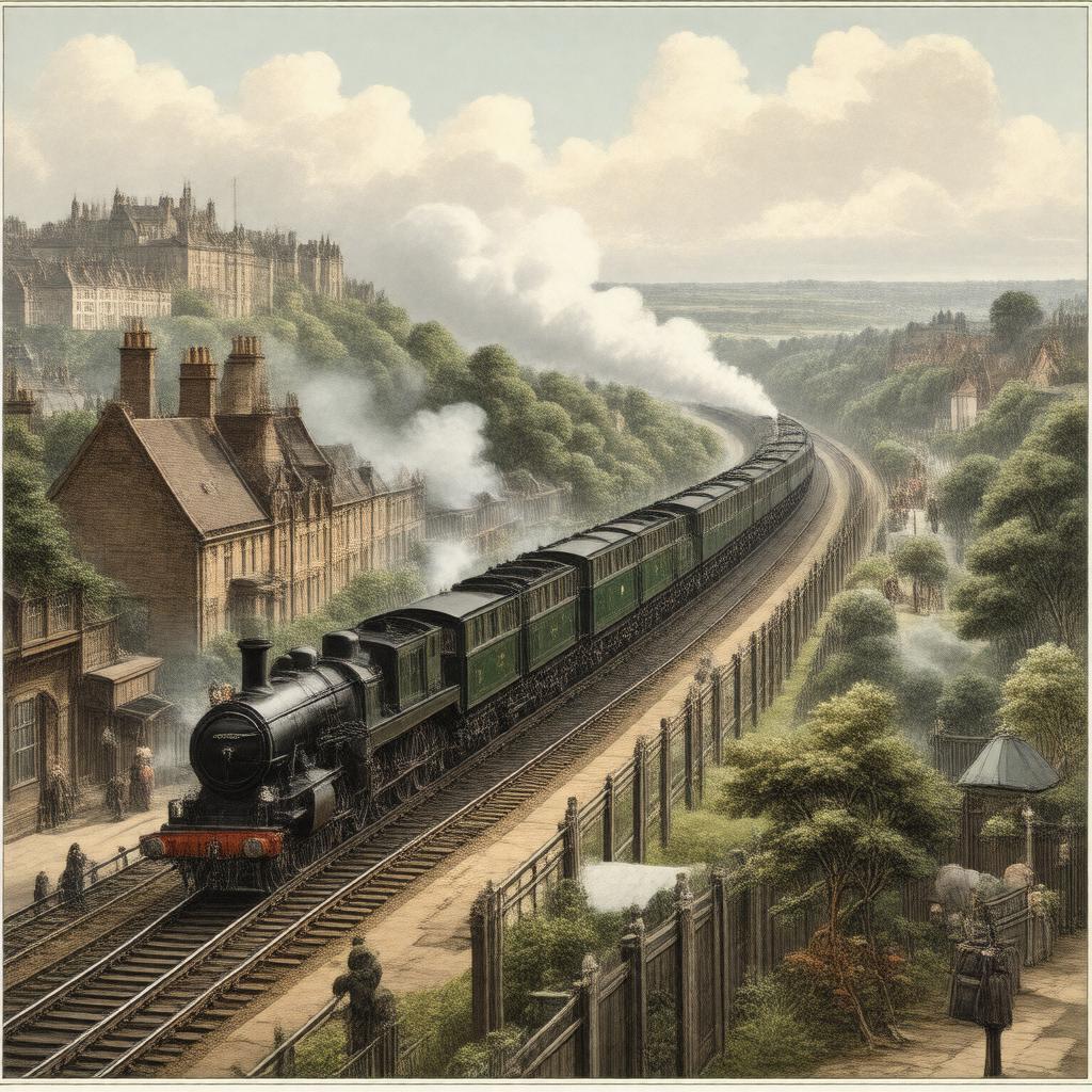 Click to view larger image AI-created image of Edgware, Highgate and London Railway