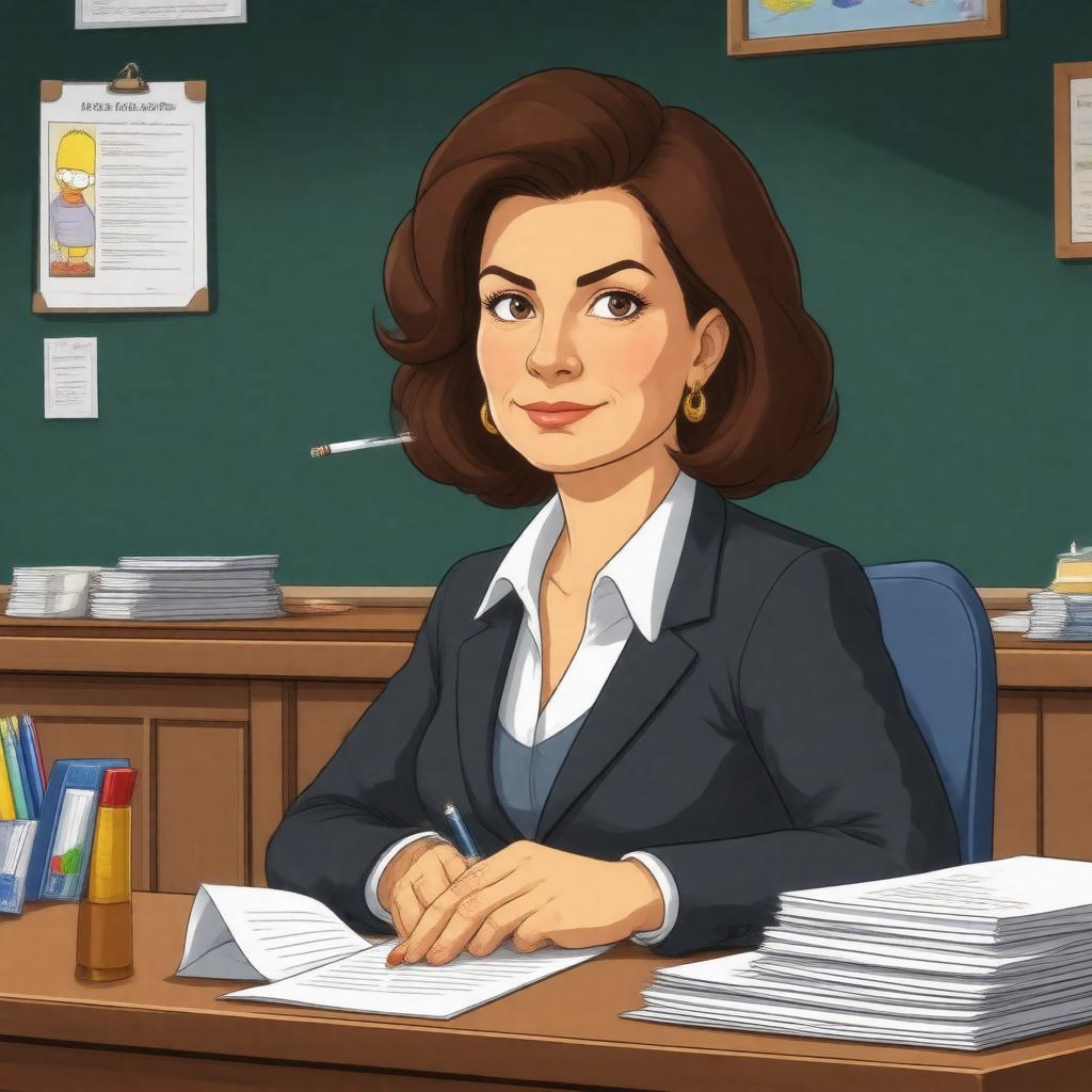 AI-created image of Edna Krabappel