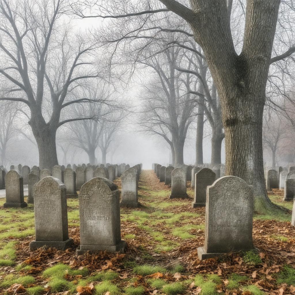 AI-created image of Edson Cemetery, Lowell, Massachusetts, United States