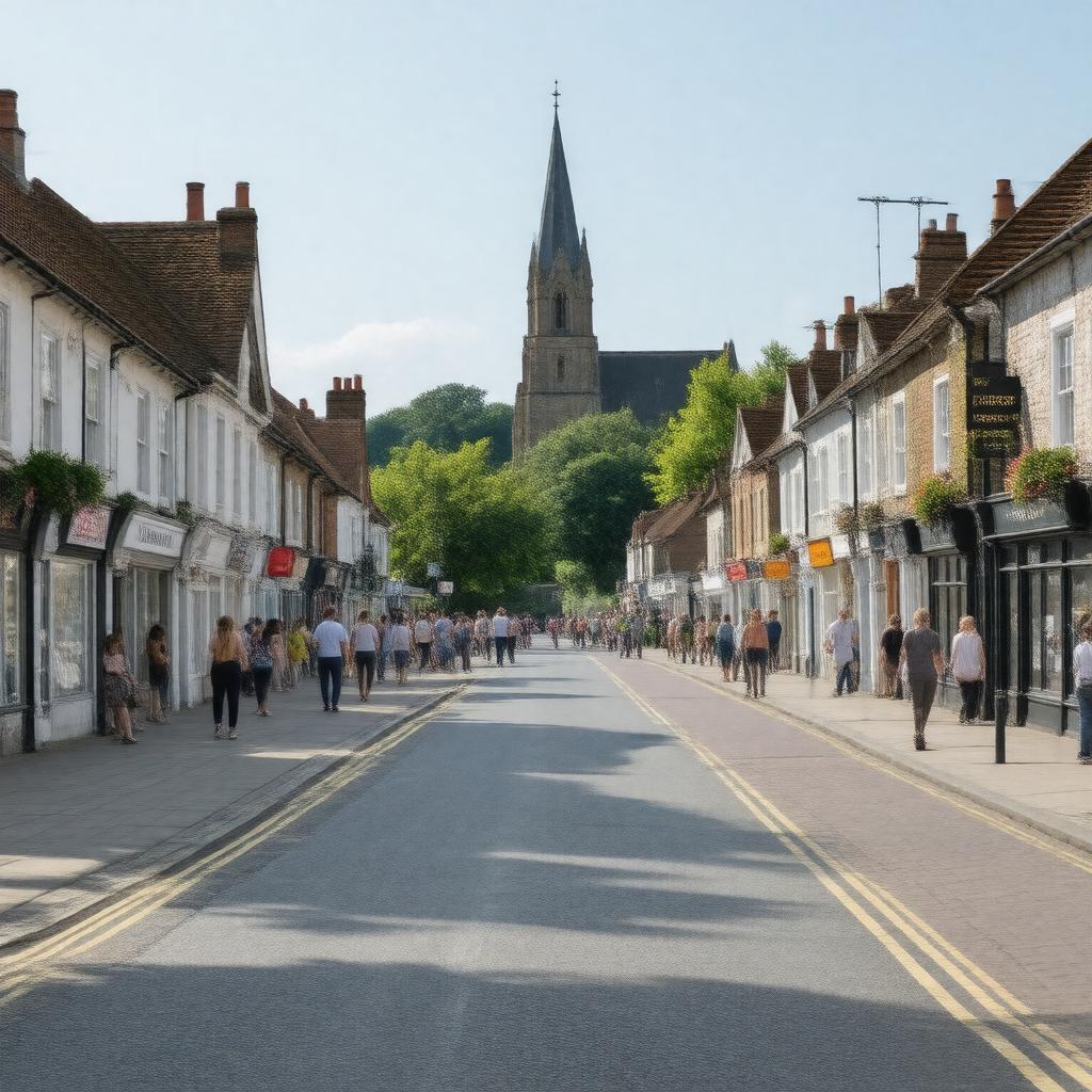 AI-created image of Egham, Surrey, England