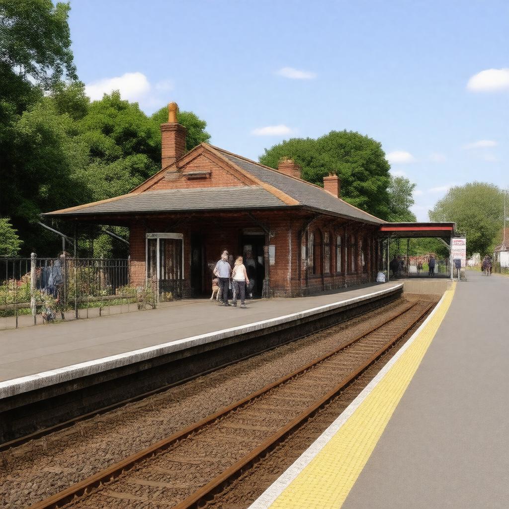 AI-created image of Egham railway station