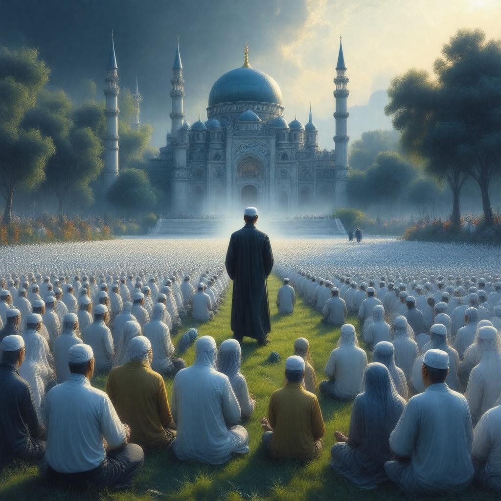 AI-created image of Eid prayer