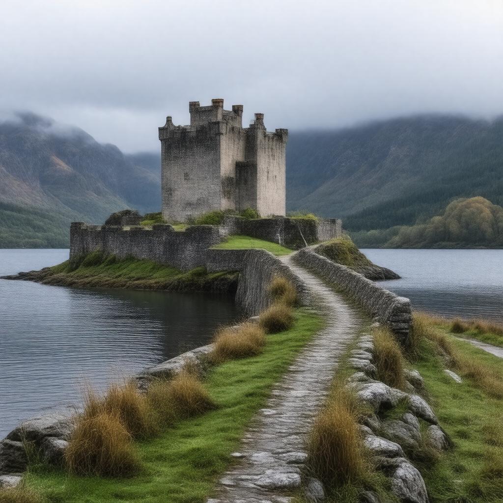 Click to view larger image AI-created image of Eilean Donan Castle