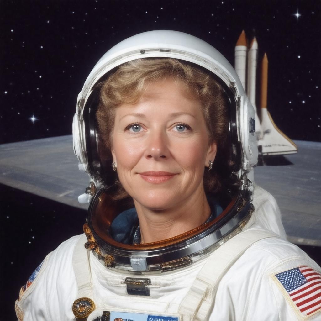 Click to view larger image AI-created image of Eileen Collins