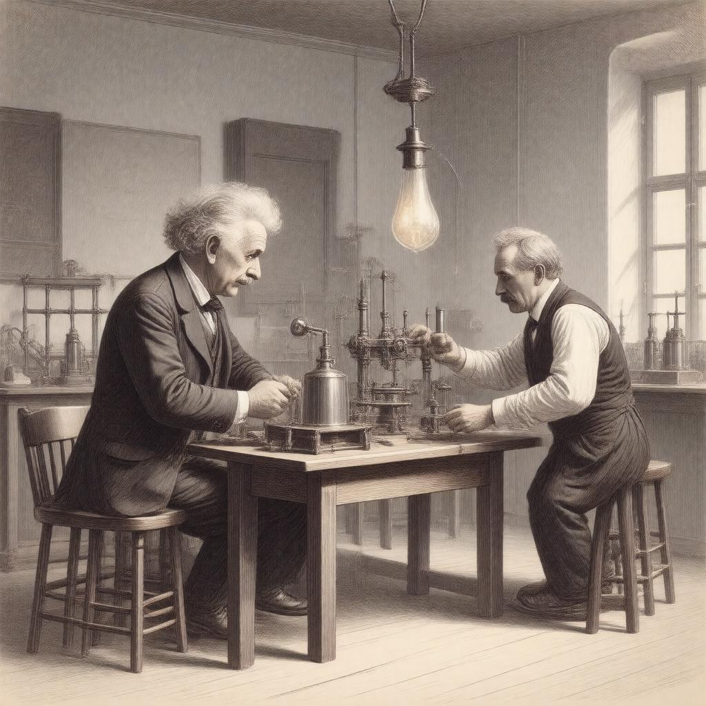Click to view larger image AI-created image of Einstein–Stern experiment