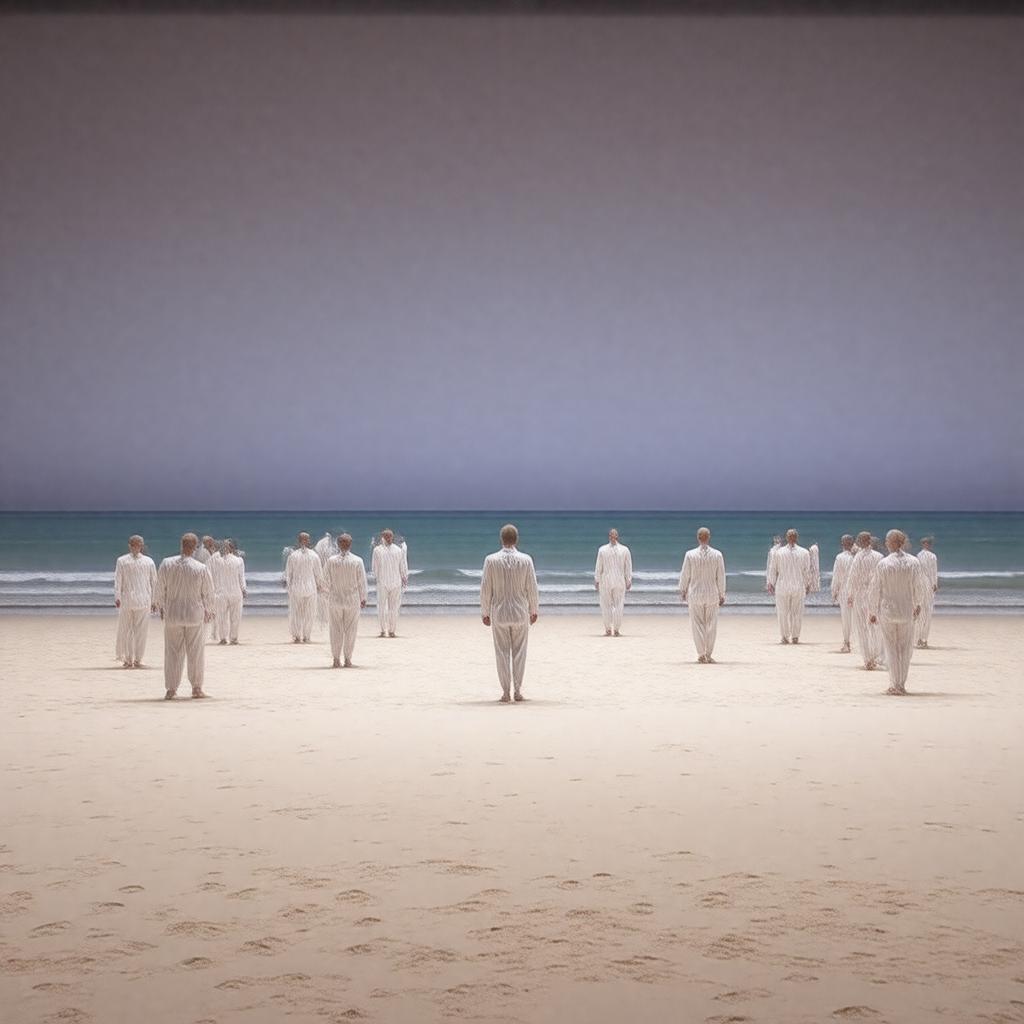 Click to view larger image AI-created image of Einstein on the Beach