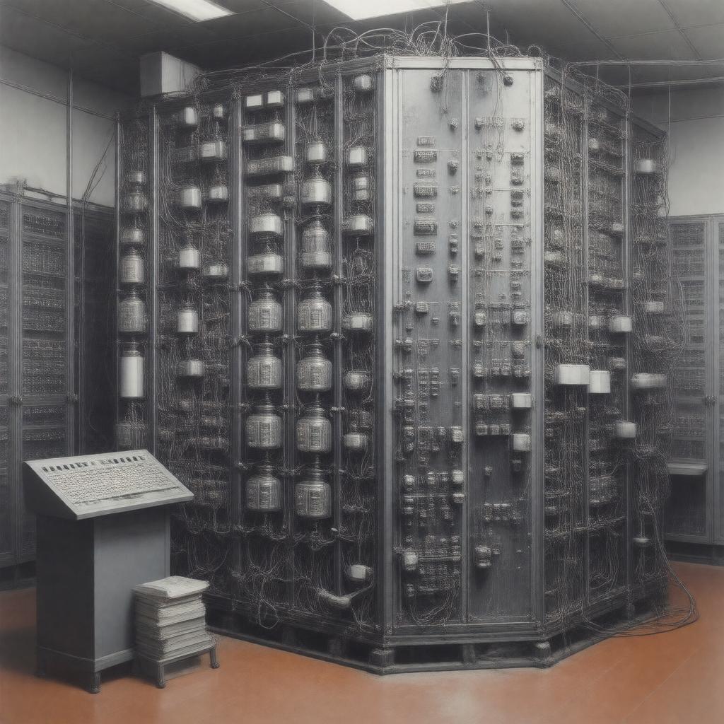 Click to view larger image AI-created image of Electronic Numerical Integrator and Computer