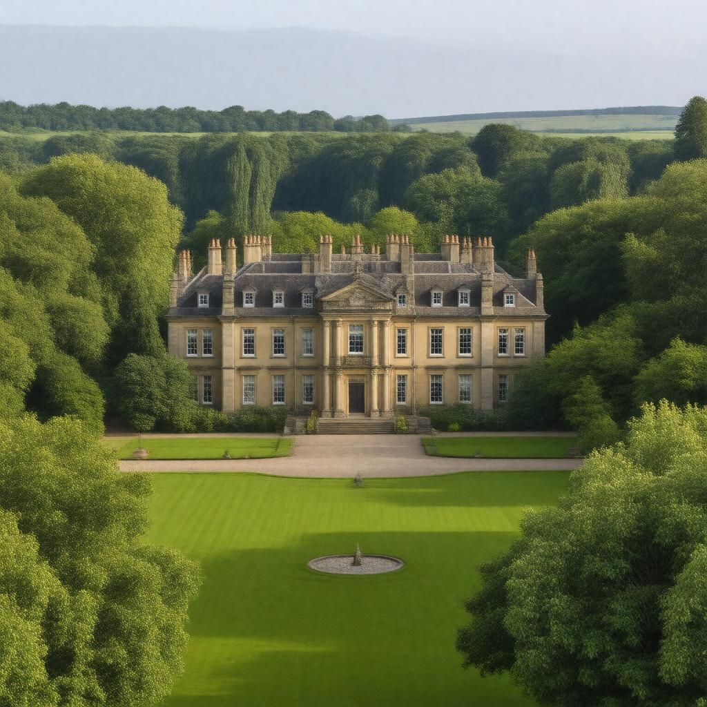 AI-created image of Elemore Hall, County Durham, England