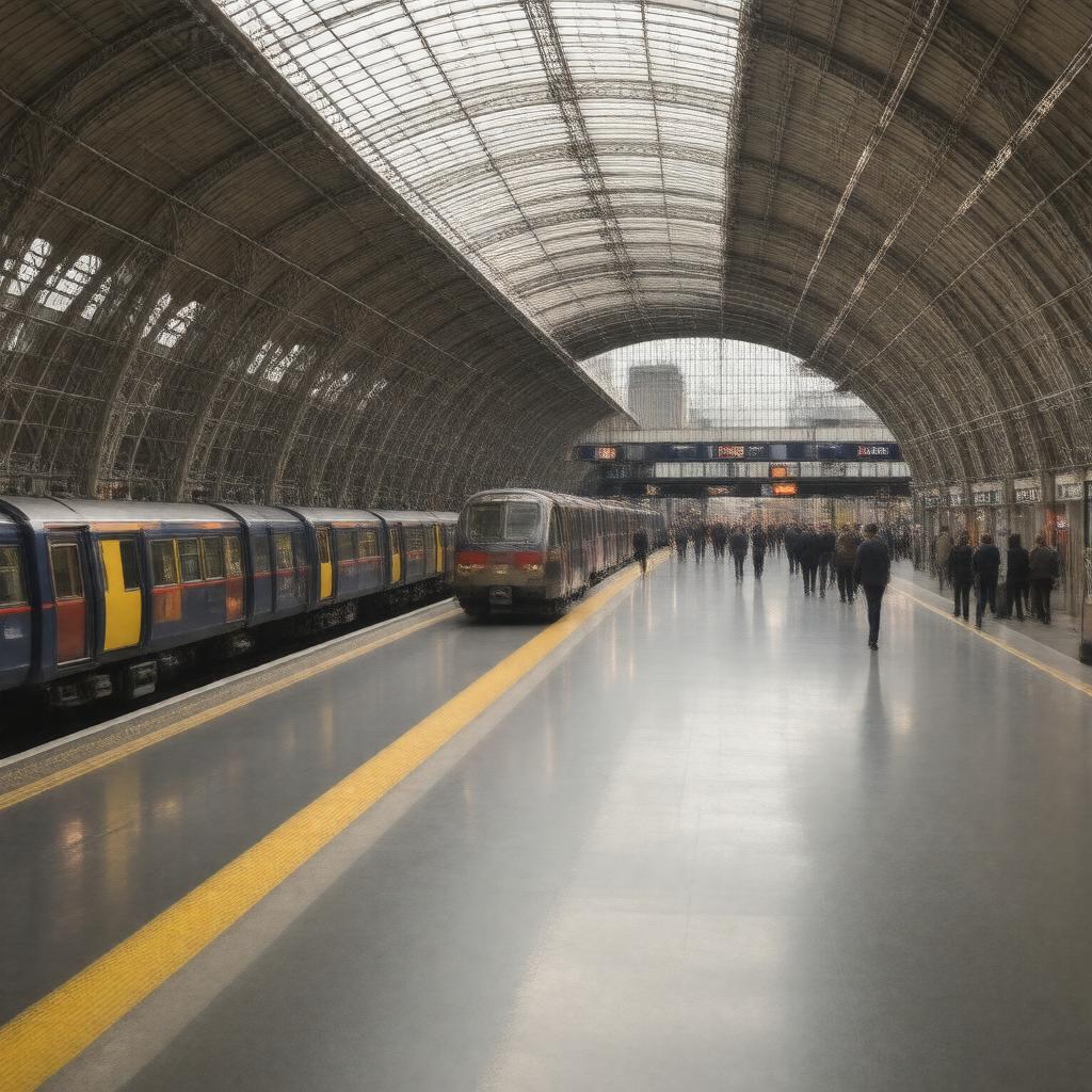 AI-created image of Elephant & Castle railway station