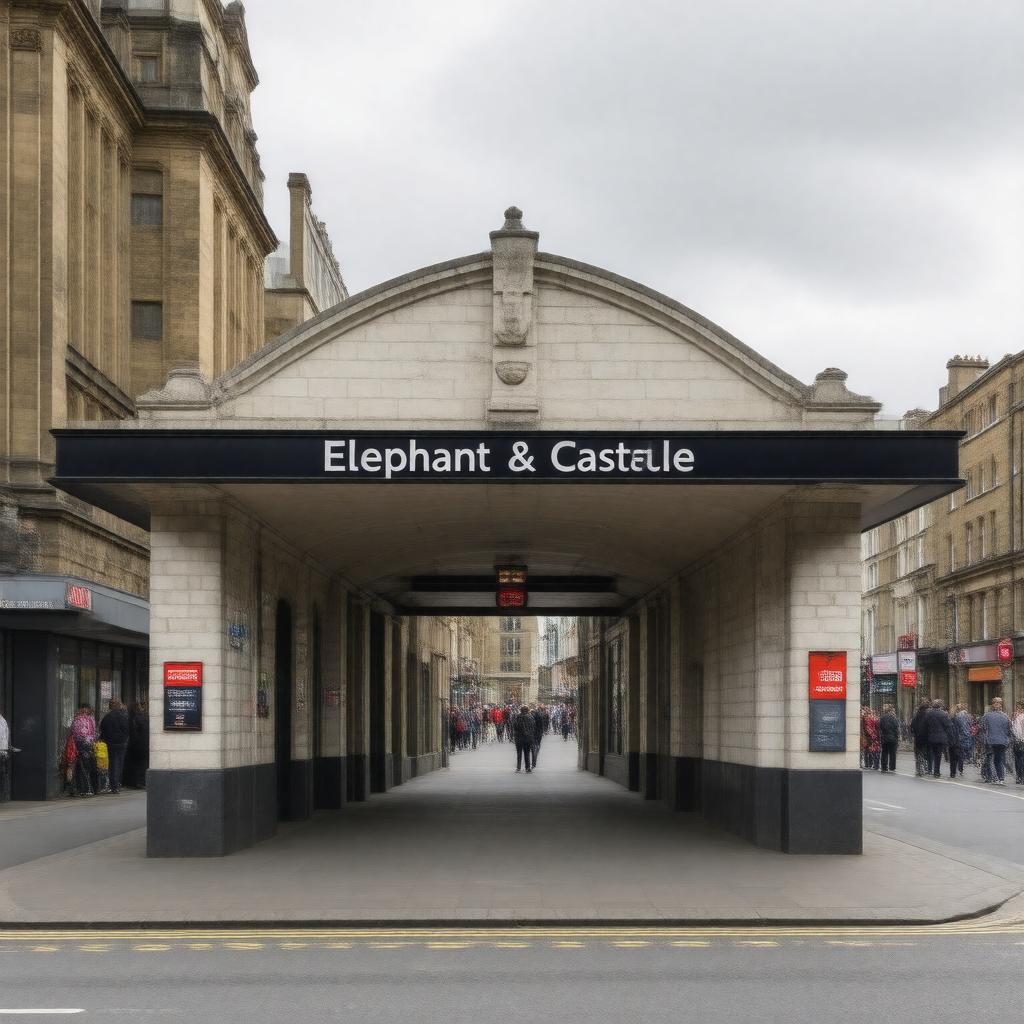 AI-created image of Elephant & Castle tube station