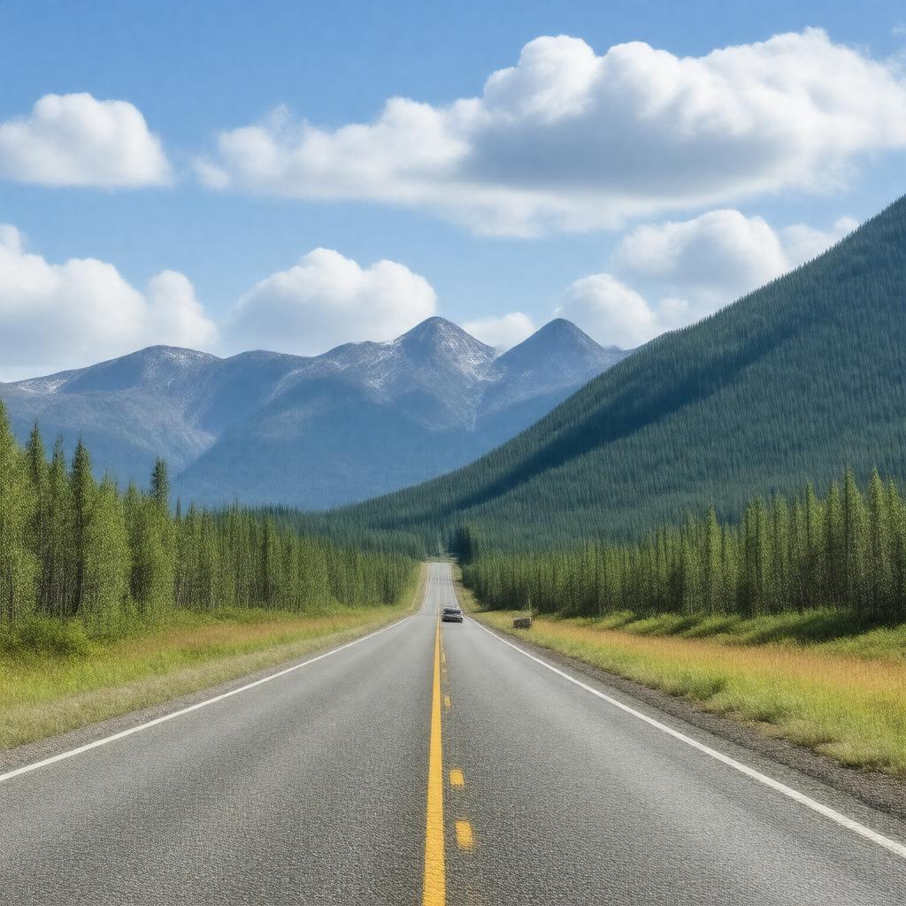 AI-created image of Elliot Highway near Livengood