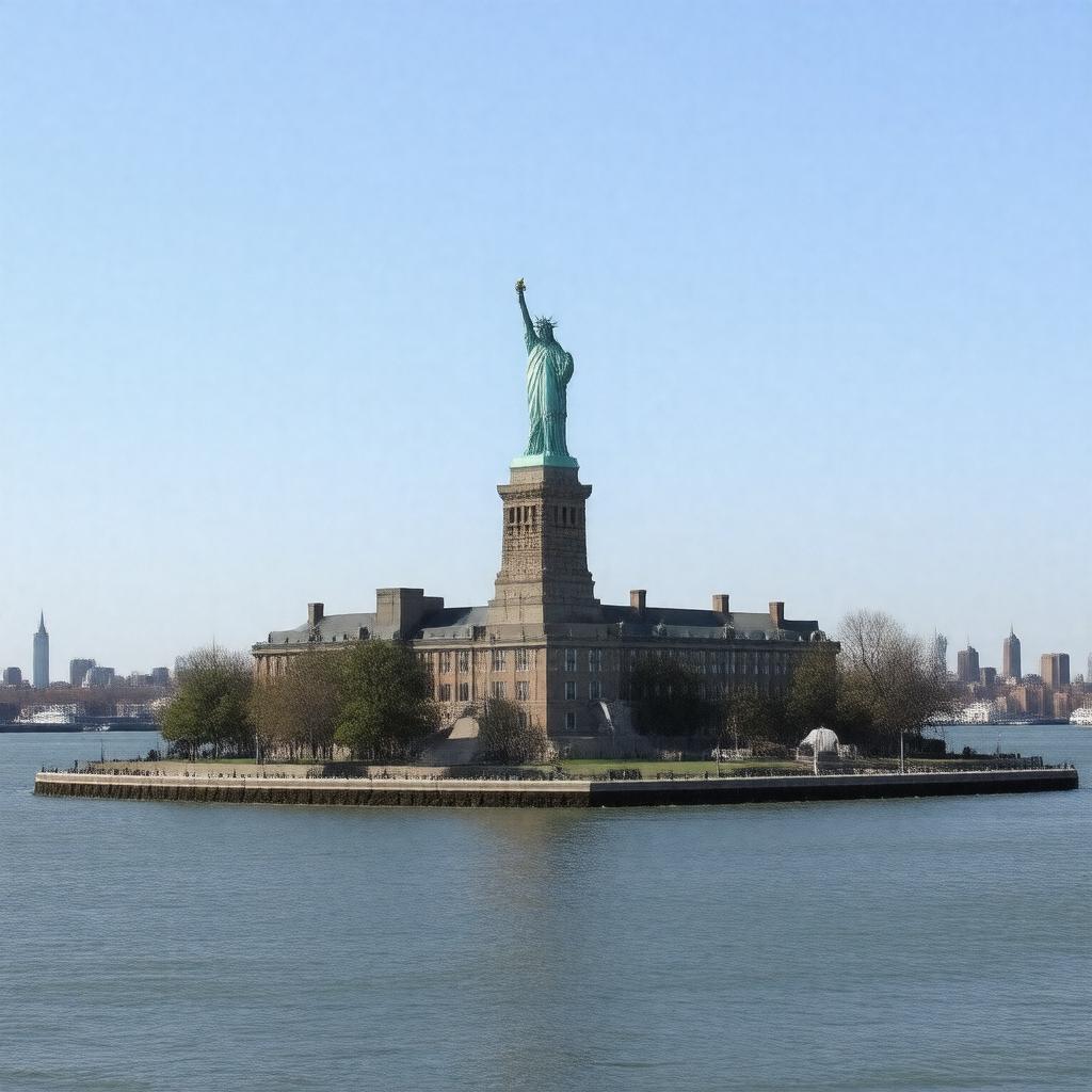 AI-created image of Ellis Island