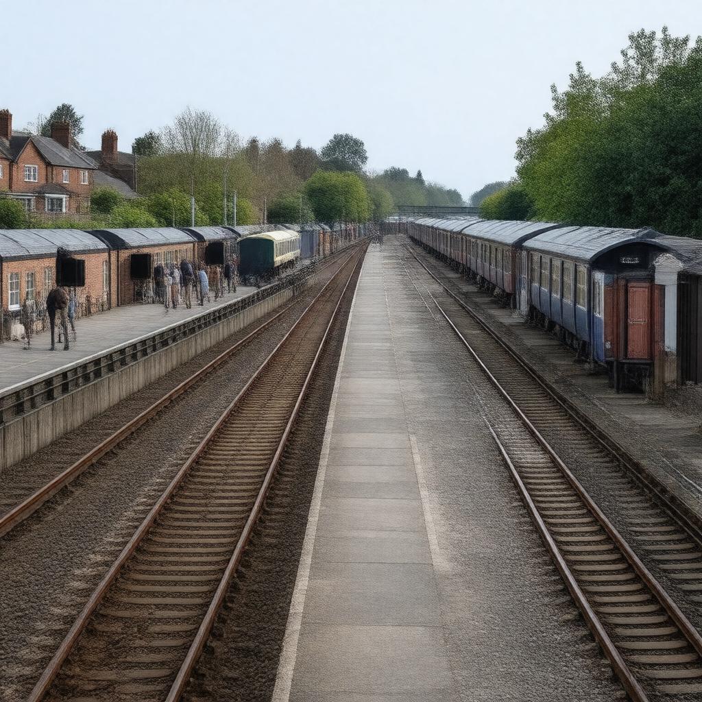 AI-created image of Elmers End railway station