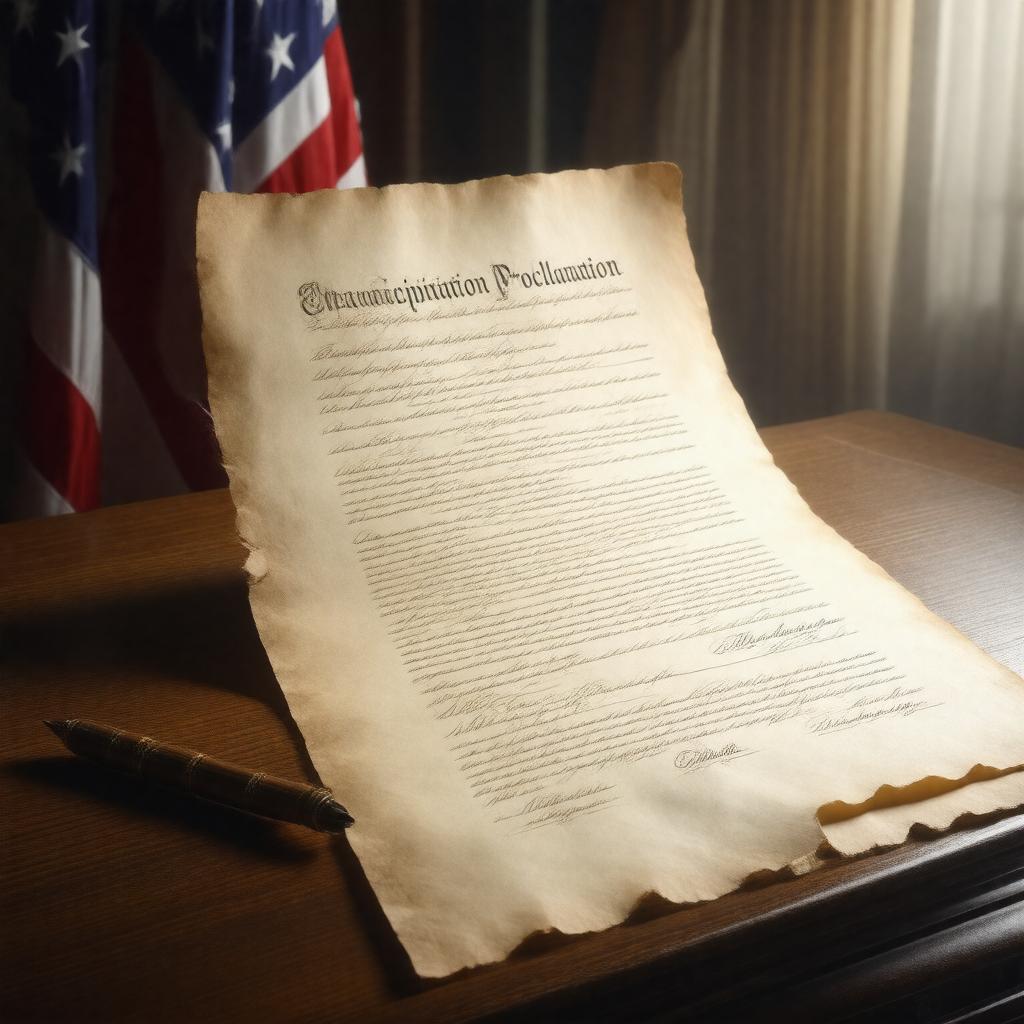 Click to view larger image AI-created image of Emancipation Proclamation