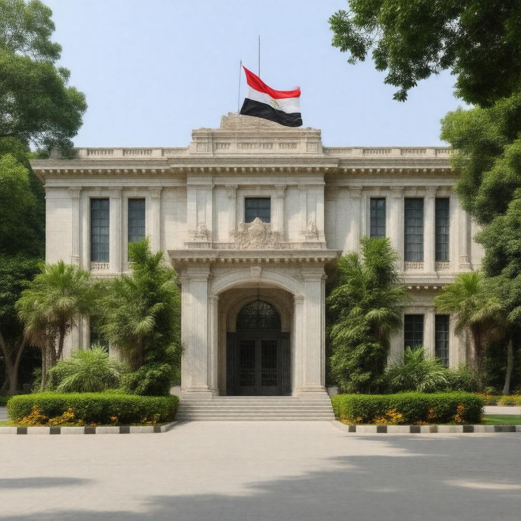 Click to view larger image AI-created image of Embassy of Egypt, New Delhi