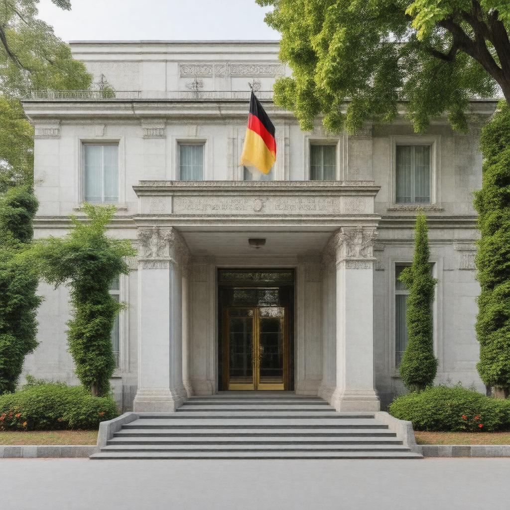 Click to view larger image AI-created image of Embassy of Germany, New Delhi