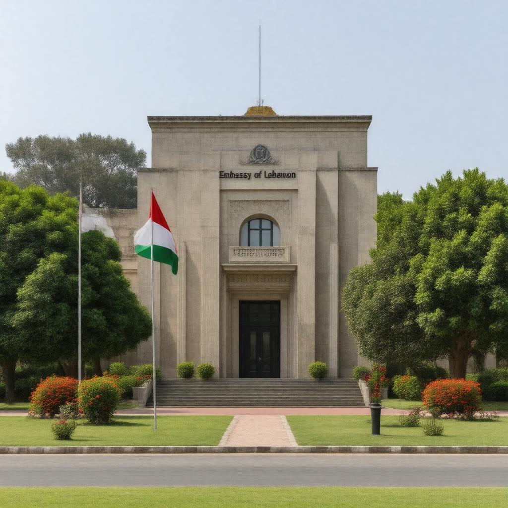 AI-created image of Embassy of Lebanon, New Delhi