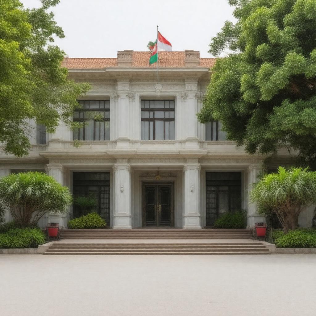 Click to view larger image AI-created image of Embassy of Myanmar, New Delhi