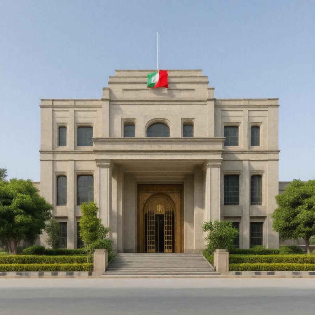 Click to view larger image AI-created image of Embassy of Oman, New Delhi
