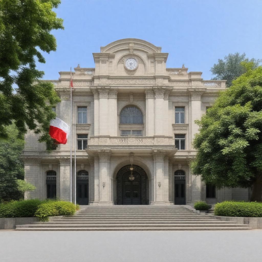 Click to view larger image AI-created image of Embassy of Poland, New Delhi