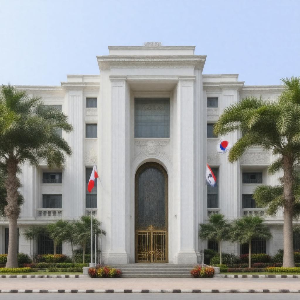 Click to view larger image AI-created image of Embassy of South Korea, New Delhi