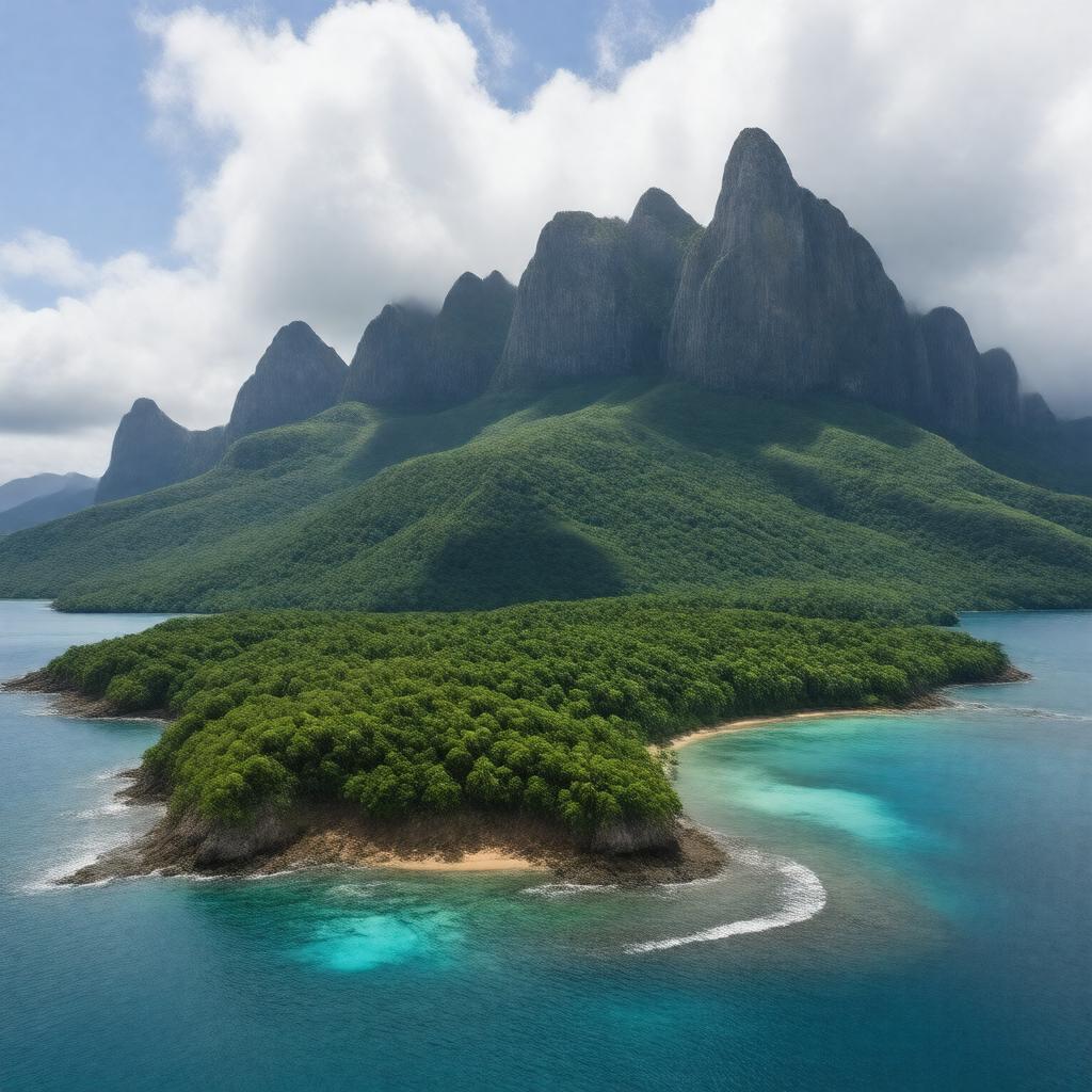 Click to view larger image AI-created image of Emerald Isle of the Caribbean