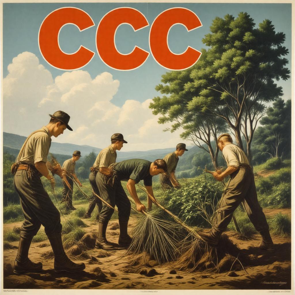 Click to view larger image AI-created image of Emergency Conservation Work Act