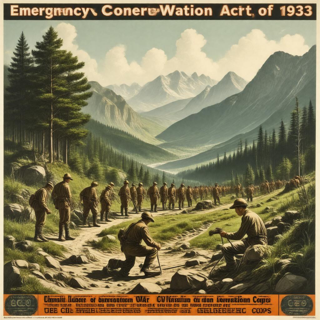 Click to view larger image AI-created image of Emergency Conservation Work Act of 1933