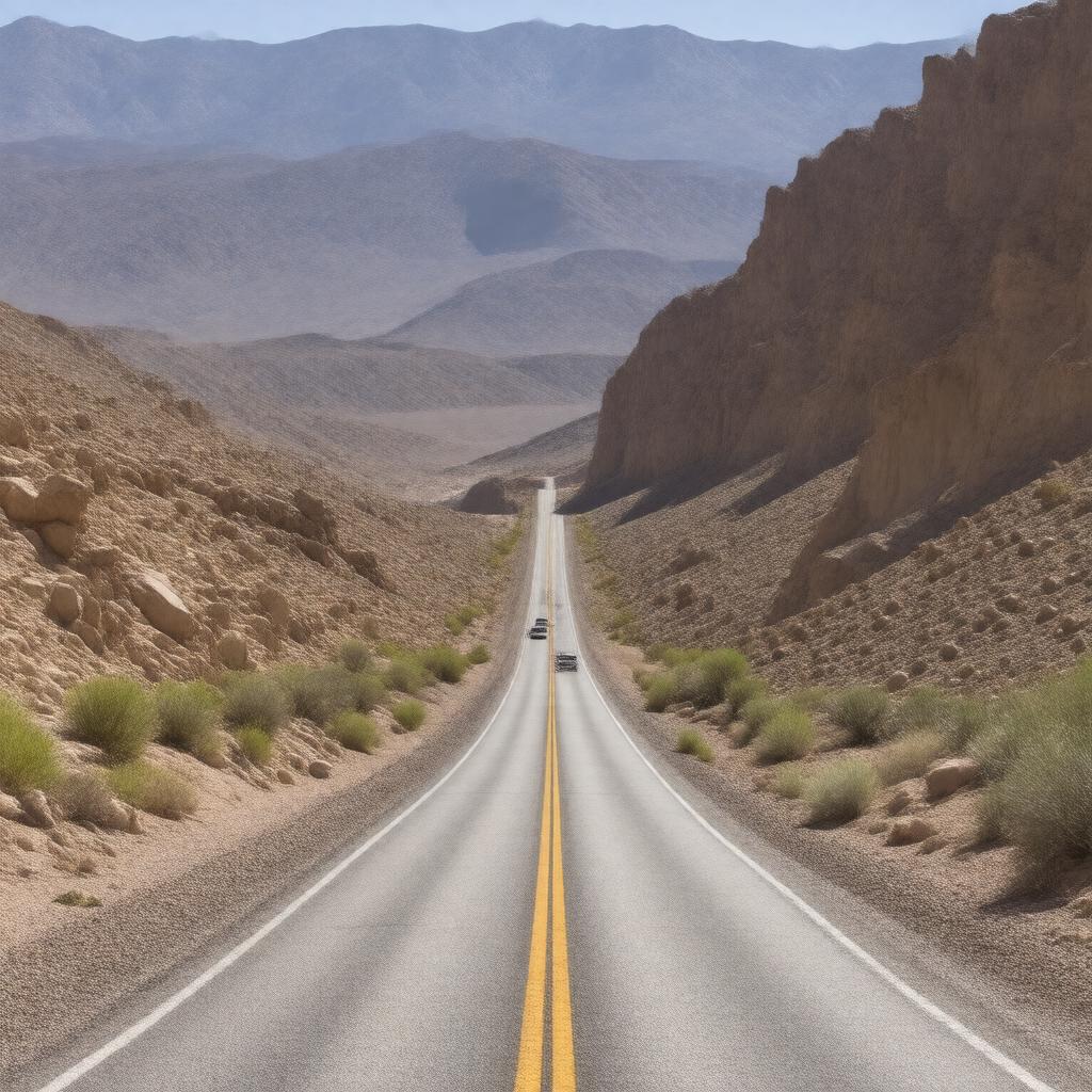 AI-created image of Emigrant Canyon Road