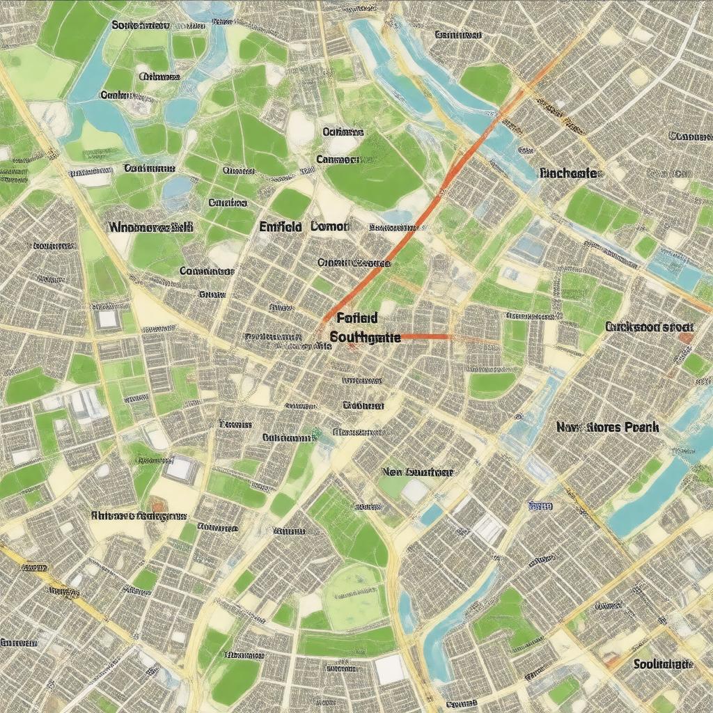 Click to view larger image AI-created image of Enfield Southgate